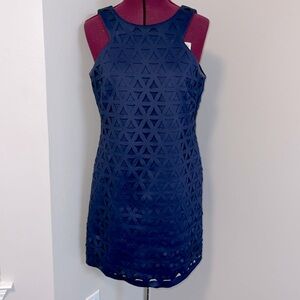 Lilly Pulitzer Navy Blue Laser-Cut Shift Dress